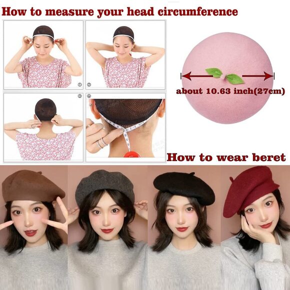 5972 Frog Eyes Handmade Beret Vintage Artist Hat (bean Green)